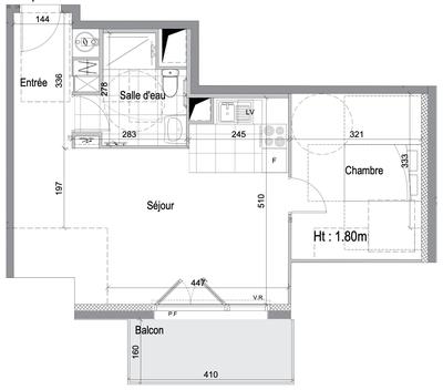 Appartement - 47 m² - 2 pièces