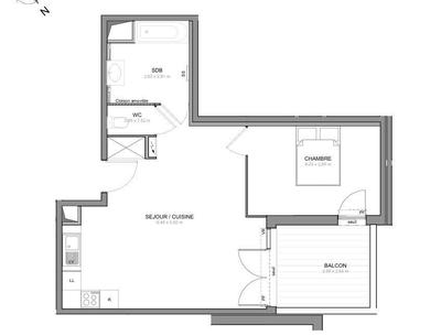 Appartement - 52 m² - 2 pièces