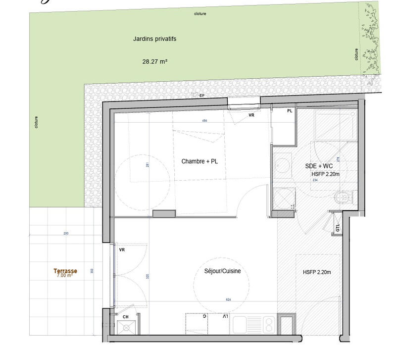 Appartement - 38 m² - 2 pièces