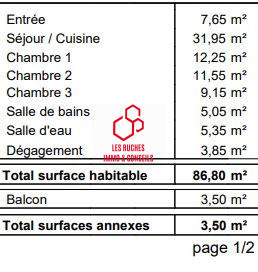 Appartement - 86 m² - 4 pièces