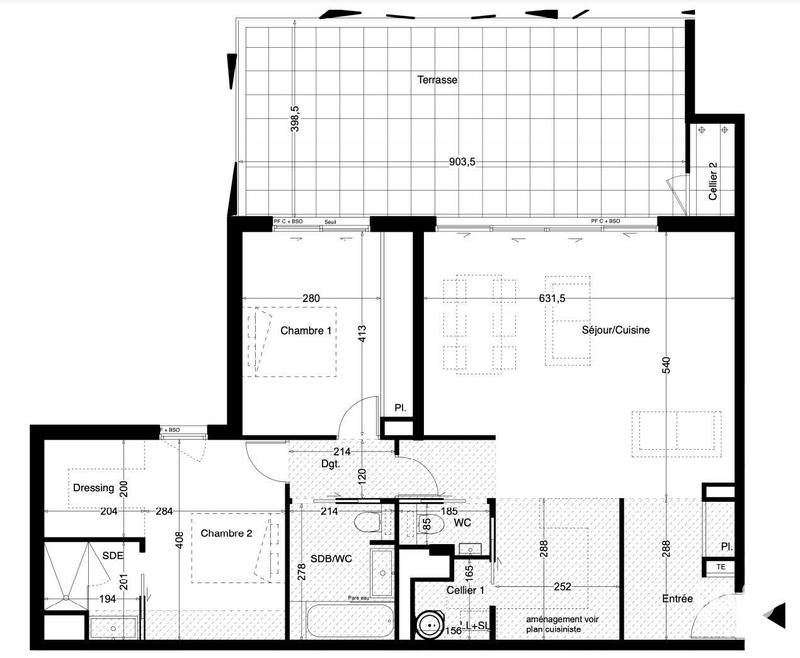 Appartement - 93 m² - 3 pièces