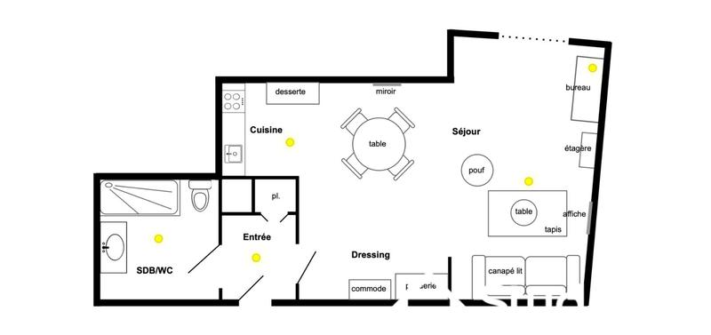 Appartement - 34 m² - 1 pièce
