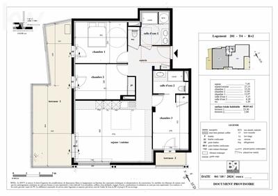 Appartement - 80 m² - 4 pièces