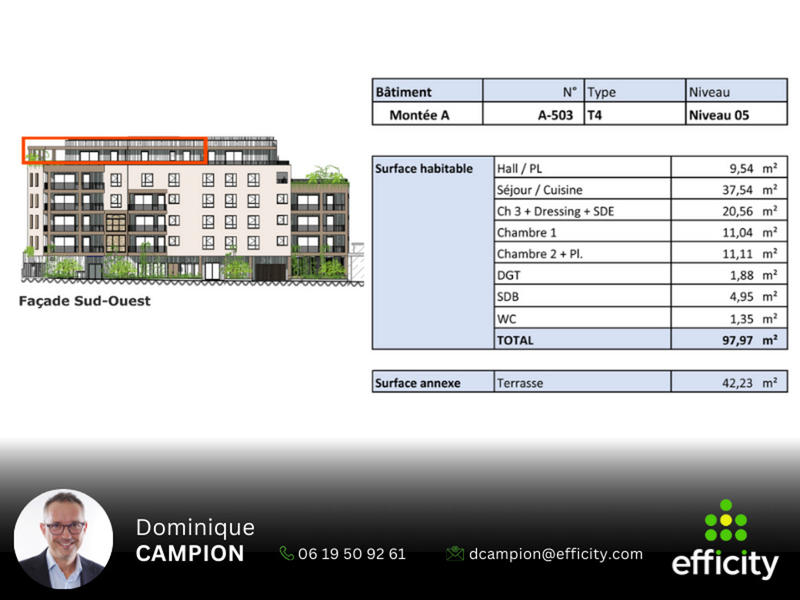 Appartement - 97 m² - 4 pièces