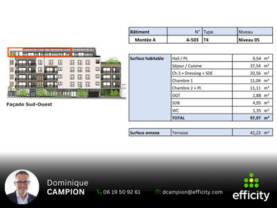 Appartement - 97 m² - 4 pièces