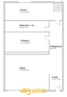 Appartement - 54 m² - 2 pièces