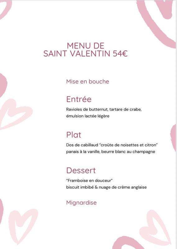 Menu Saint-Valentin
