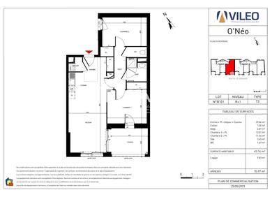 Appartement - 63 m² - 3 pièces