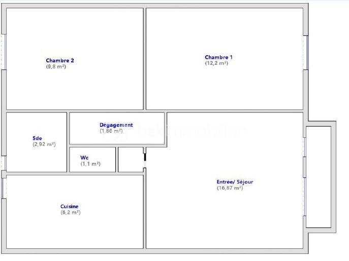 Appartement - 50 m² - 3 pièces