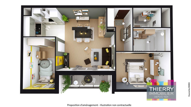 Appartement - 59 m² - 3 pièces