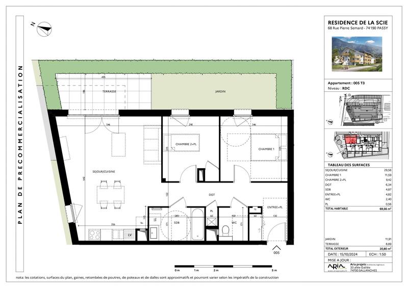 Appartement - 70 m² - 3 pièces