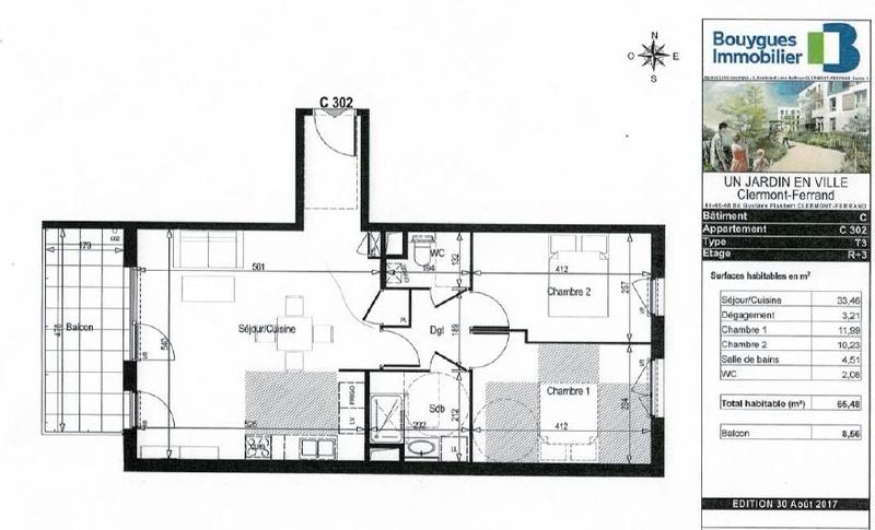 Appartement - 65 m² - 3 pièces