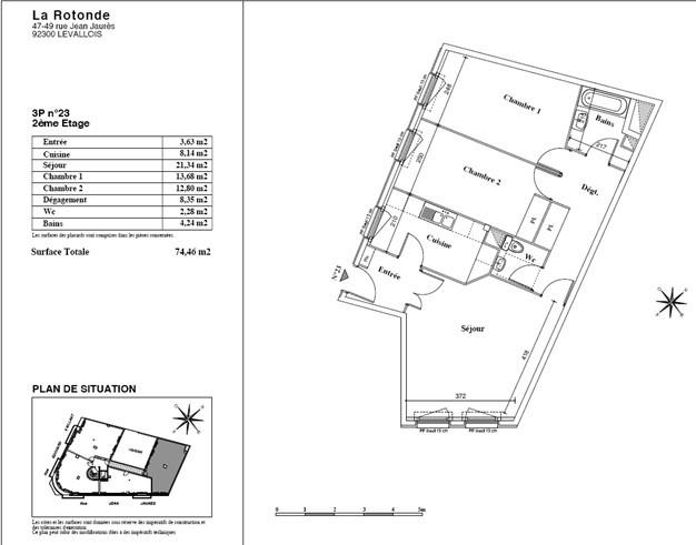 Appartement - 74 m² - 3 pièces