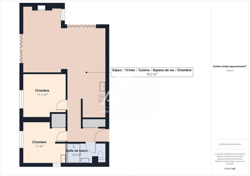 Appartement - 70 m² - 3 pièces