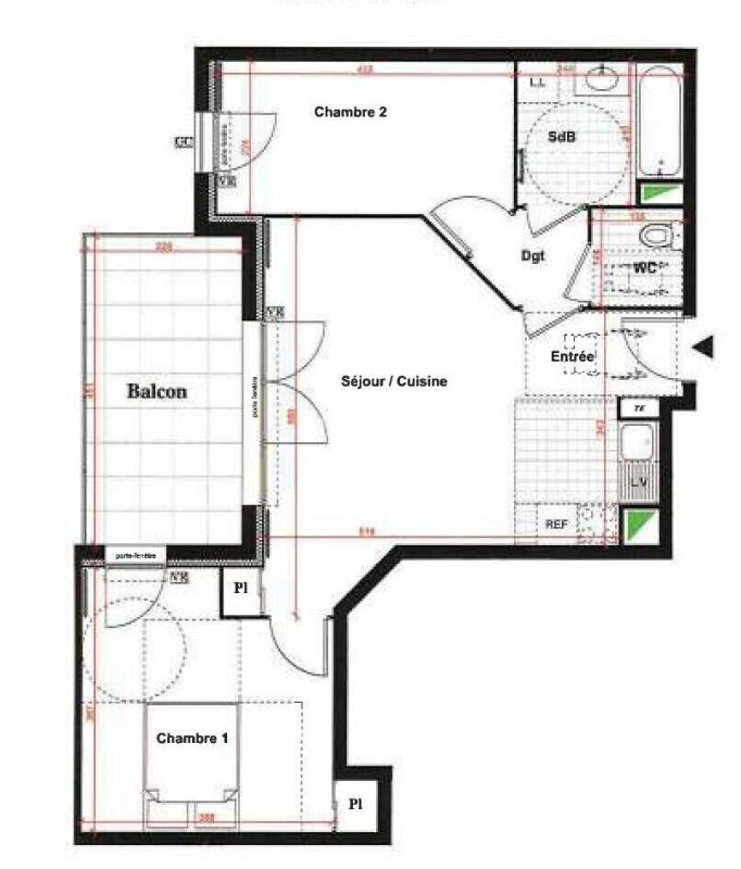 Appartement - 58 m² - 3 pièces