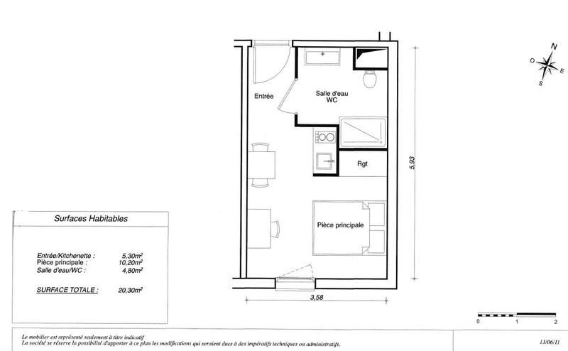 Appartement - 20 m² - 1 pièce