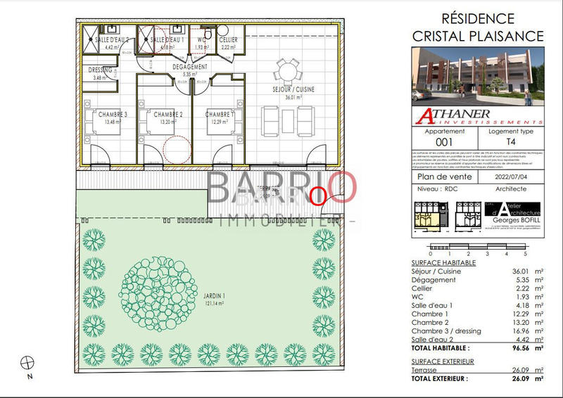 Appartement - 97 m² - 4 pièces