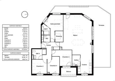 Appartement - 137 m² - 5 pièces