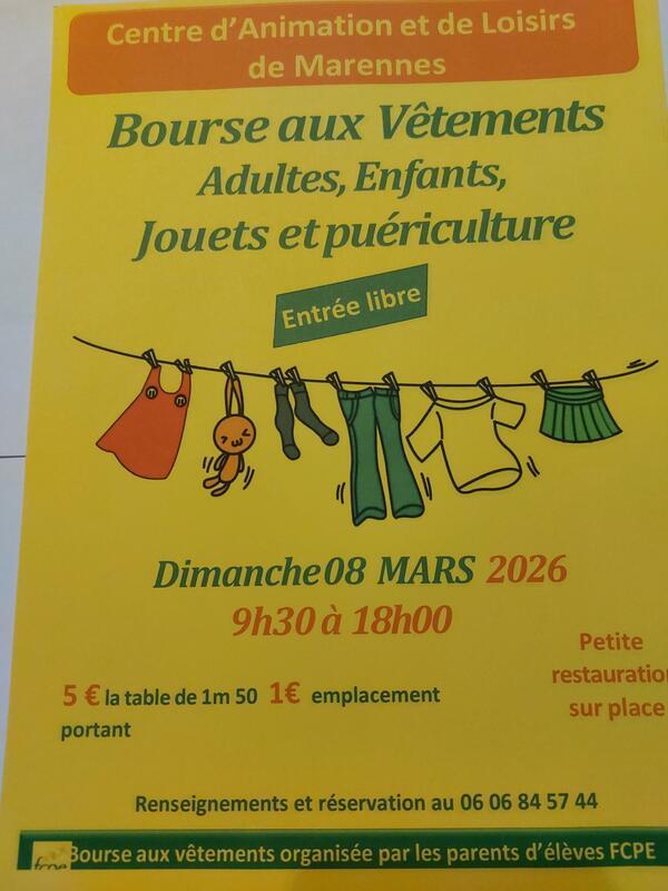 Bourse jouets, puériculture et vêtements