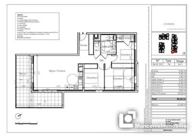 Appartement - 82 m² - 4 pièces
