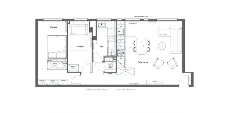 Appartement - 65 m² - 3 pièces