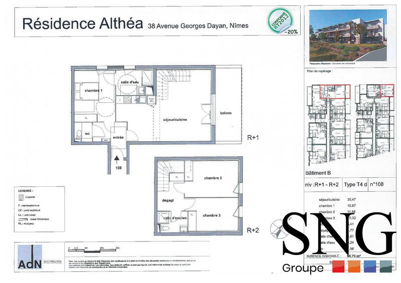 Appartement - 87 m² - 4 pièces