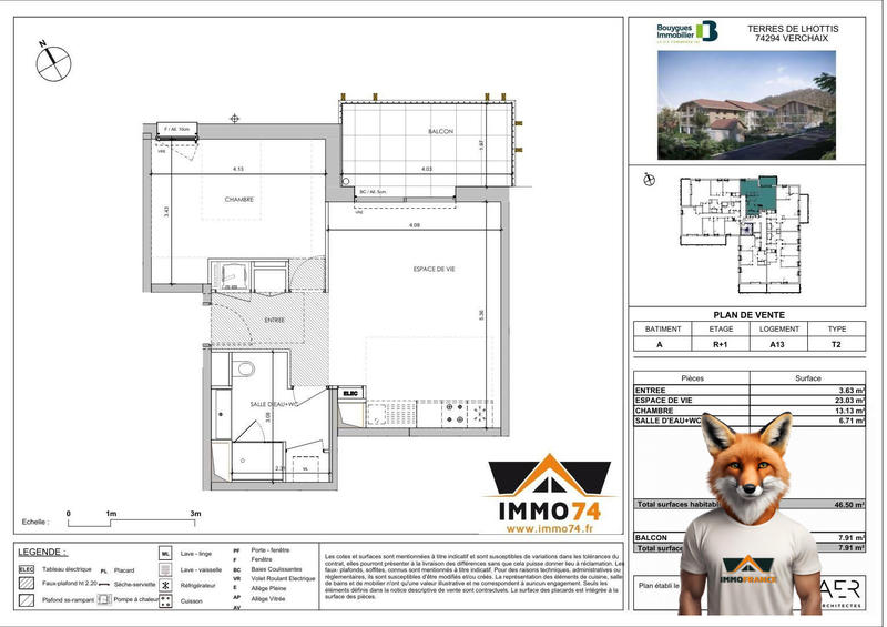 Appartement - 47 m² - 2 pièces