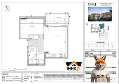Appartement - 47 m² - 2 pièces