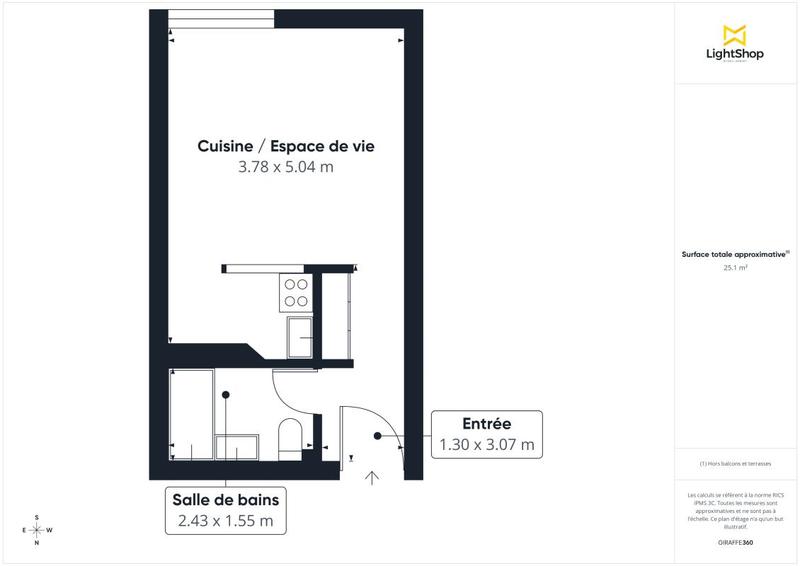 Appartement - 25 m² - 1 pièce