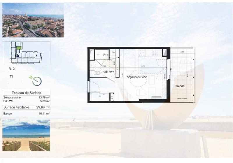 Appartement - 29 m² - 2 pièces