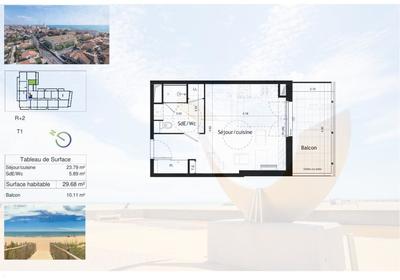 Appartement - 29 m² - 2 pièces