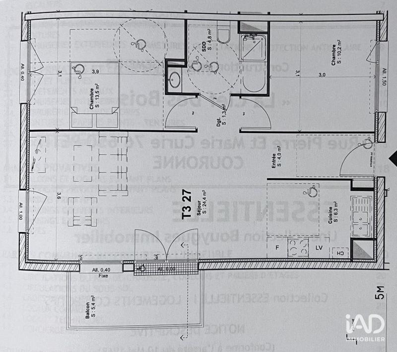 Appartement - 65 m² - 3 pièces