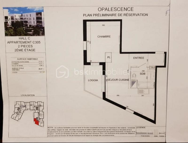 Appartement - 45 m² - 2 pièces