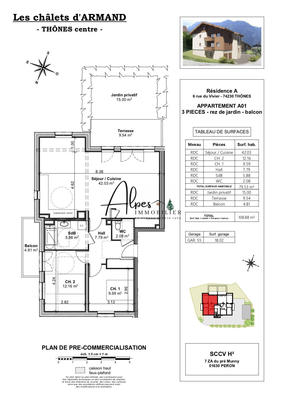 Appartement - 80 m² - 3 pièces