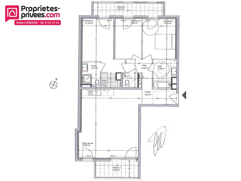 Appartement - 92 m² - 4 pièces