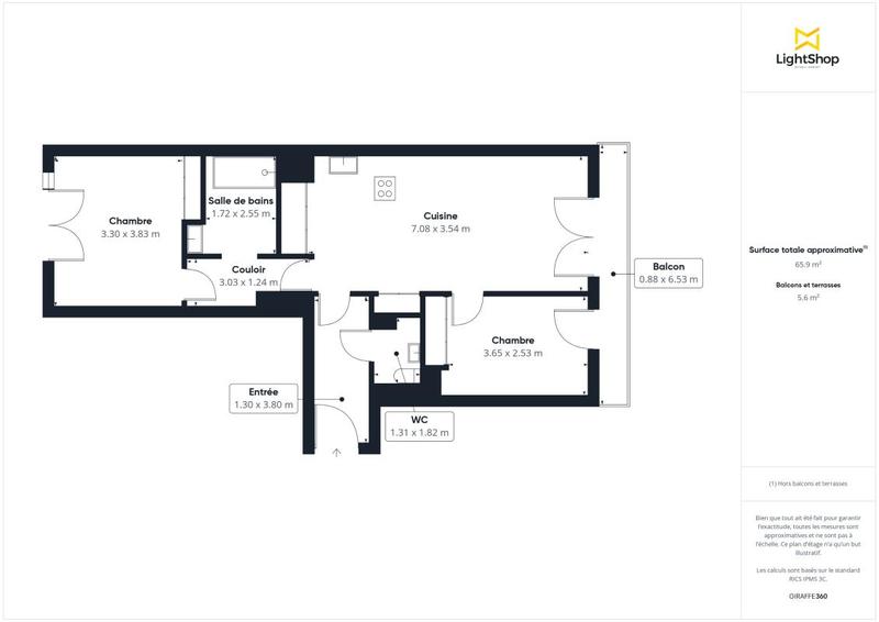 Appartement - 66 m² - 3 pièces