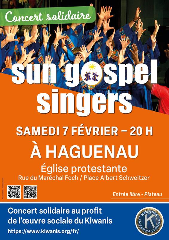 Concert avec les Sun Gospel Singers organisé par le Kiwanis club de Haguenau