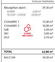 Appartement - 63 m² - 3 pièces