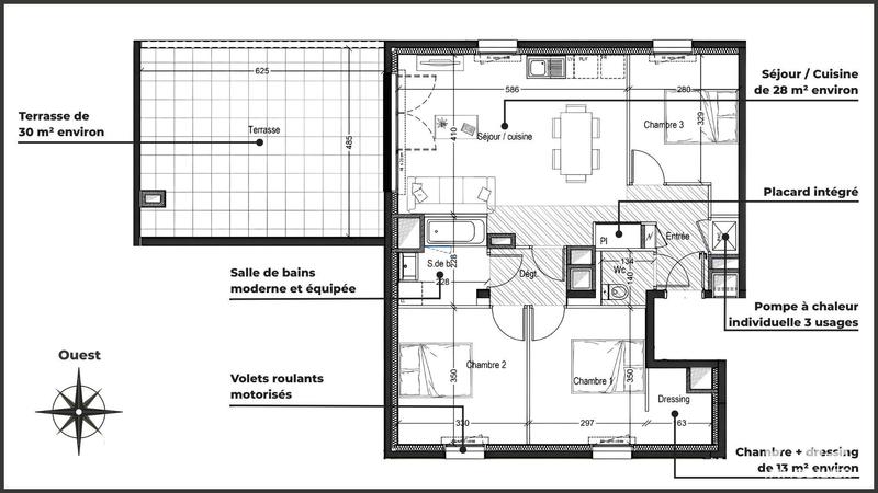 Appartement - 76 m² - 4 pièces