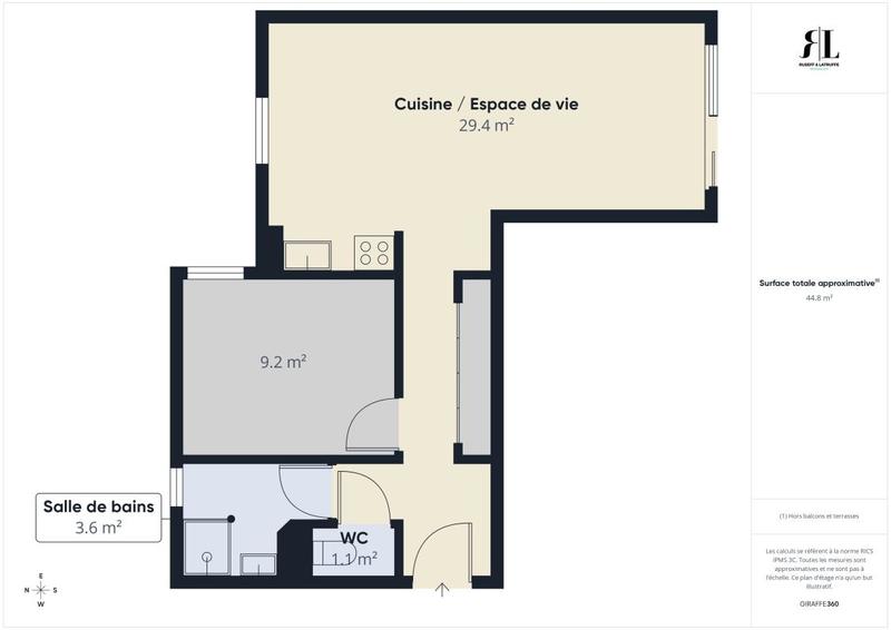 Appartement - 44 m² - 2 pièces