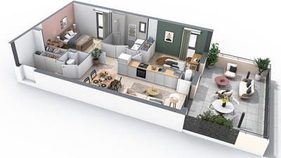 Appartement - 59 m² - 3 pièces