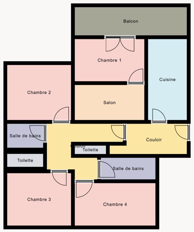 Chambre - 16 m² - 4 pièces