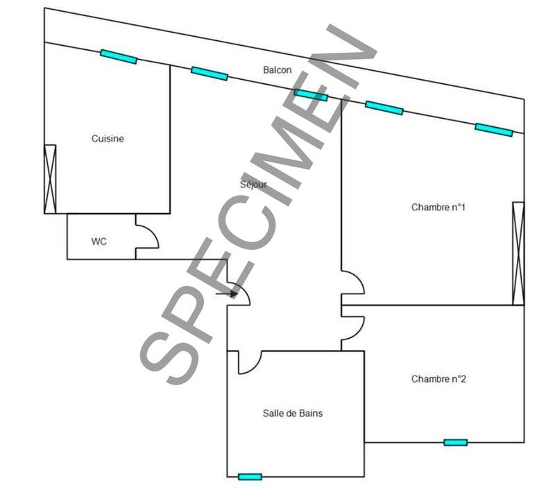 Appartement - 56 m² - 3 pièces