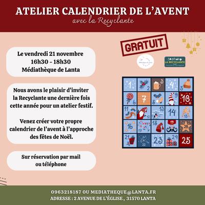 Atelier Calendrier de l'Avent