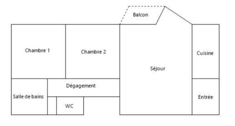 Appartement - 56 m² - 3 pièces