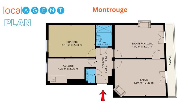 Appartement - 55 m² - 3 pièces