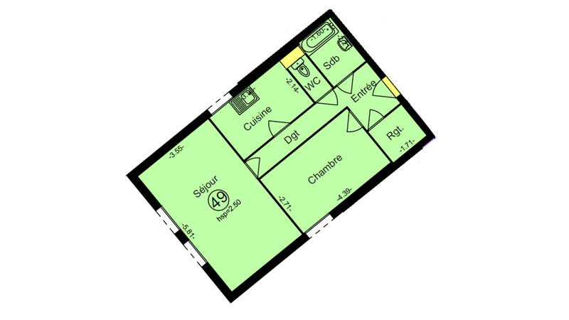 Appartement - 55 m² - 2 pièces