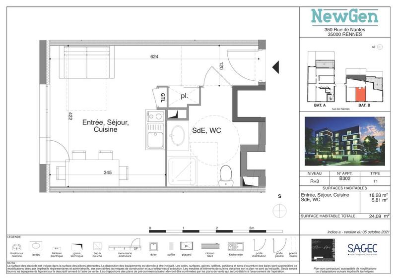 Appartement - 24 m² - 1 pièce