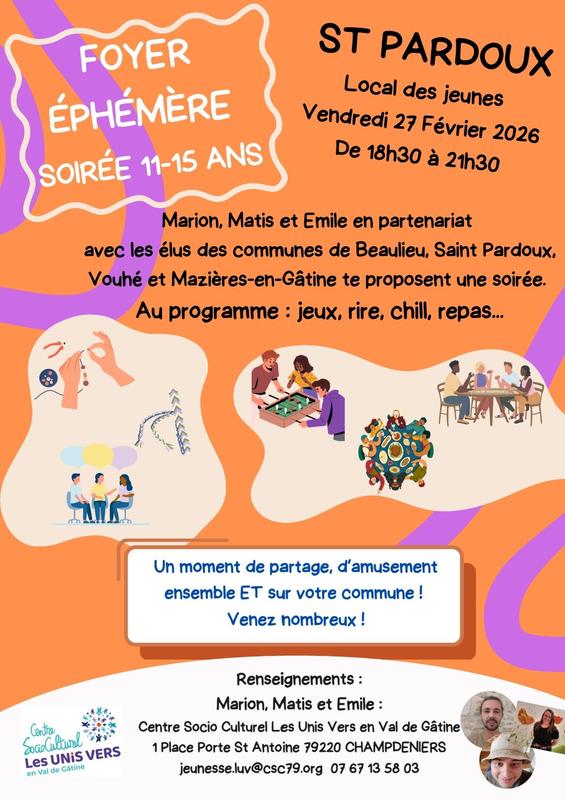 Foyer Ephémère soirée 11-15 ans