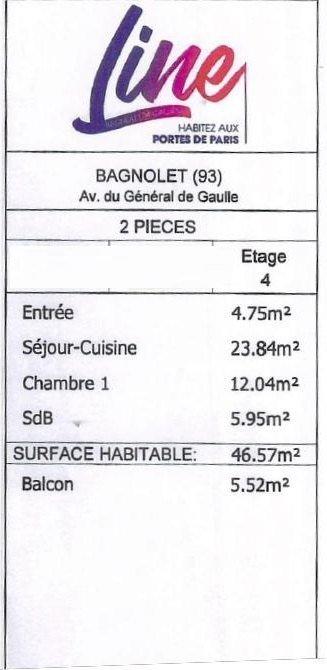 Appartement - 46 m² - 2 pièces